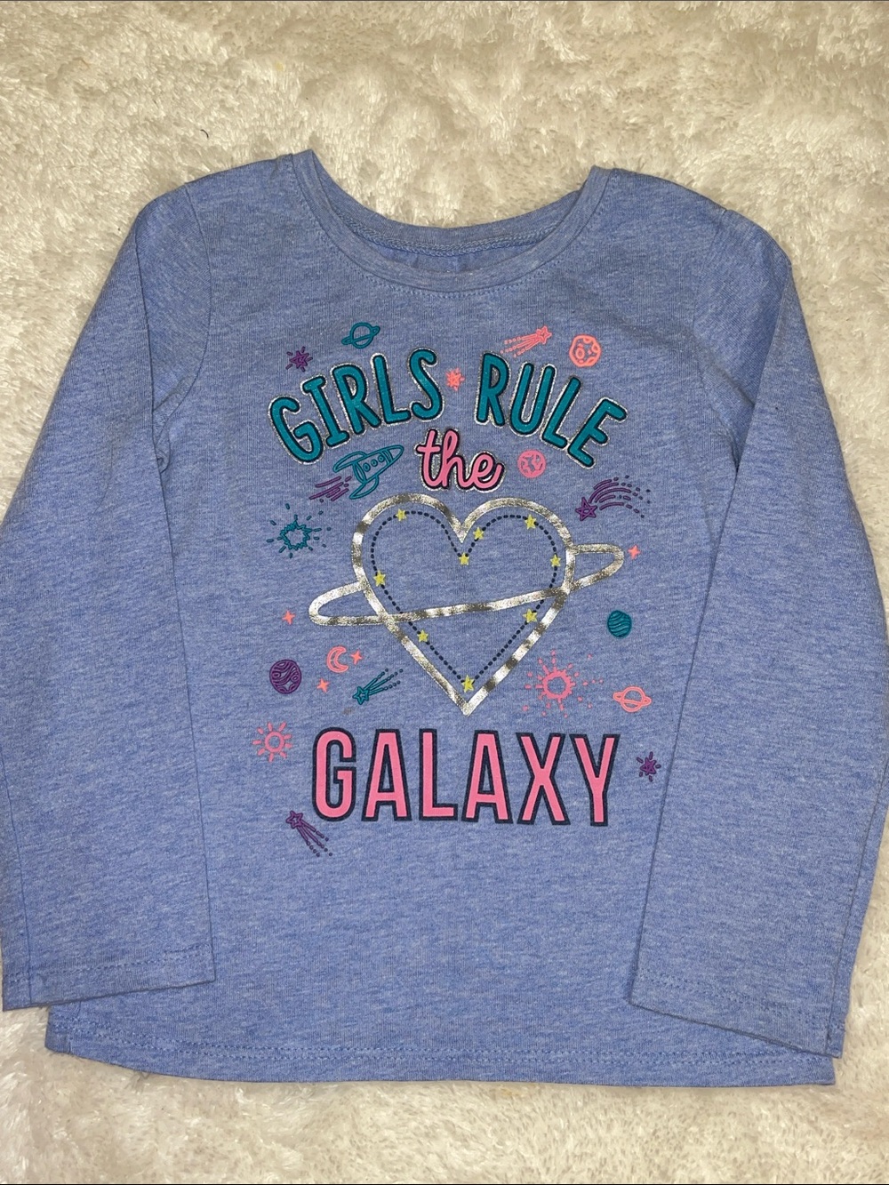 Girls Rule the Galaxy Long-Sleeve Tee - Blue